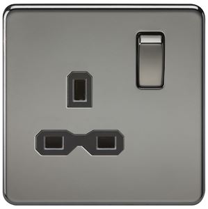 Picture of 1 GANG SOCKET SCREWLESS FLAT PLATE
BLACK NICKEL/BLACK INSERT