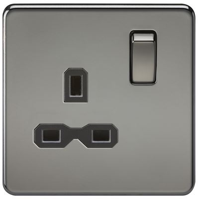 Picture of 1 GANG SOCKET SCREWLESS FLAT PLATE
BLACK NICKEL/BLACK INSERT