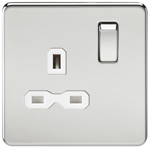 Picture of 1 GANG SOCKET SCREWLESS FLAT PLATE
WHITE INSERT