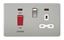 Picture of 45A DP  SWITCH  NEON SCREWLESSSWITCH AND 13A SOCKET  BRUSHED CHROME WH/INS