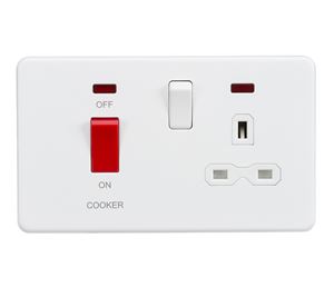 Picture of 45A DP  SWITCH NEON SCREWLESSSWITCH AND 13A SOCKET  matt white