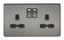 Picture of 2 GANG SOCKET SCREWLESS FLAT PLATE
BLACK NICKEL/BLACK INSERT
