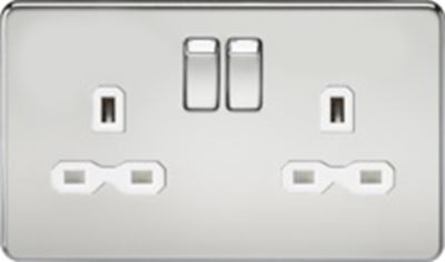 Picture of 2 GANG SOCKET SCREWLESS FLAT PLATE
WHITE INSERT