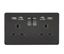 Picture of 2 GANG SOCKET MATT BLACK C/W 2 USB POINTS
SCREWLESS FLAT PLATE