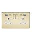 Picture of 2 GANG SOCKET POLISHED BRASS C/W 2 USB POINTS
SCREWLESS FLAT PLATE WHITE INSERT
