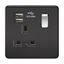 Picture of 1 GANG SOCKET C/W  USB POINT
SCREWLESS FLAT PLATE MATT BLACK CHROME SWITCH