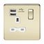 Picture of 1 GANG SOCKET POLISHED BRASS C/W  USB POINT
SCREWLESS FLAT PLATE WHITE INSERT