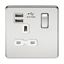 Picture of 1 GANG SOCKET SCREWLESS FLAT PLATE
C/W DUAL USB CHARGER POLISHED CHROME WH/INS