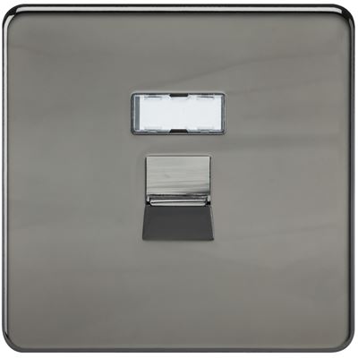 Picture of RJ45 SOCKET  SCREWLESS FLAT PLATE
BLACK NICKEL