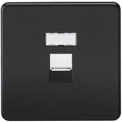 Picture of RJ45 SOCKET  SCREWLESS FLAT PLATE
MATT BLACK