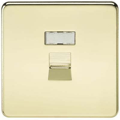 Picture of RJ45 SOCKET  SCREWLESS FLAT PLATE
POLISHED BRASS