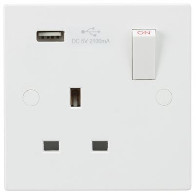 Picture of 1gang switched Socket c/w USB Port
Knightsbridge