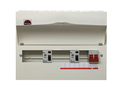 Picture of WYLEX 10 WAY SKELETON BOARD SPLIT LOAD
C/W MAIN SWITCH AND 2 RCD