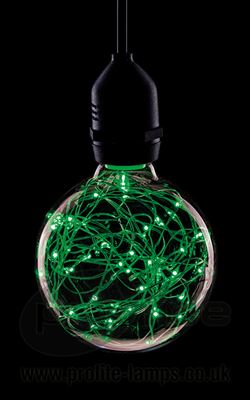 Picture of 1.7W GREEN LED FUNKY FILAMENT GLOBE 1.7W ES
NON DIMMABLE 