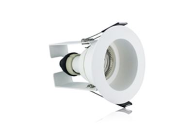 Picture of EVOFIRE FIRE RATED DOWNLIGHT 70MM CUTOUT IP65 WHITE RECESSED +GU10 HOLDER & INSULATION GUARD INTEGRAL