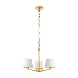 Picture of HARVEY 3 LT PENDANT C/W FAUX SILK SHADES
BRASS/WHITE SHADES
ENDON