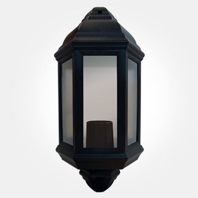 Picture of HL60B POLYCARB HALF LANTERN BLACK
60W ES LAMP IP44