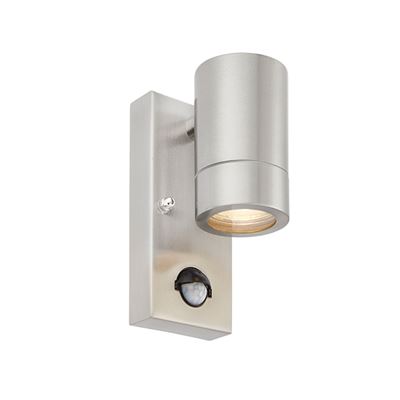 Picture of PALIN 1LT FIXED SPOT WALL IP44  STAINLESS STEEL C/W PIR

saxby