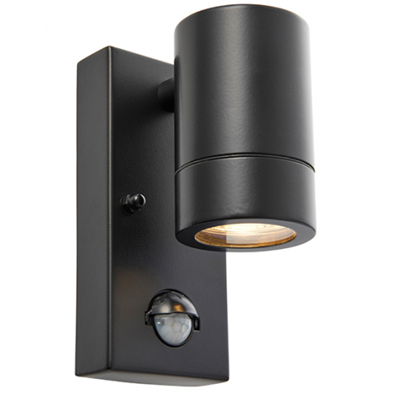 Picture of PALIN 1LT FIXED SPOT WALL IP44  MATT BLACK C/W PIR

saxby