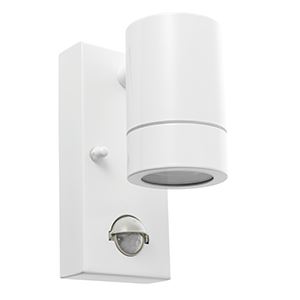 Picture of PALIN 1LT FIXED SPOT WALL IP44  GLOSS WHITE C/W PIRsaxby