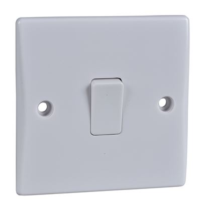 Picture of 1gang 2way 10amp Plate Switch FlatWhite Plastic