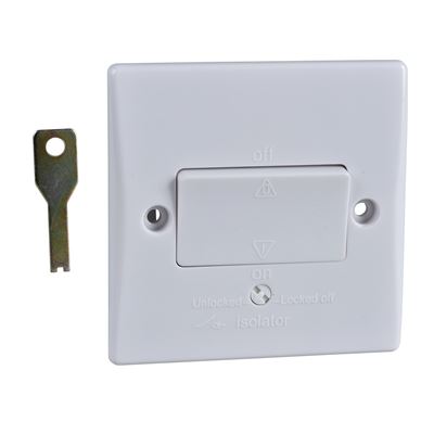 Picture of 1gang 10amp Triple Pole Fan Switch FlatWhite Plastic