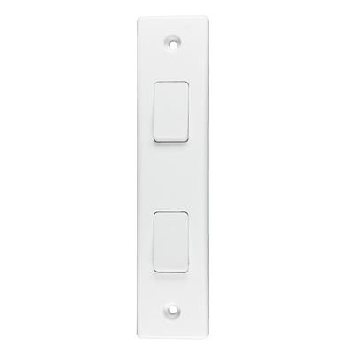Picture of 2gang 2way 10amp Architrave SwitchWhite Plastic