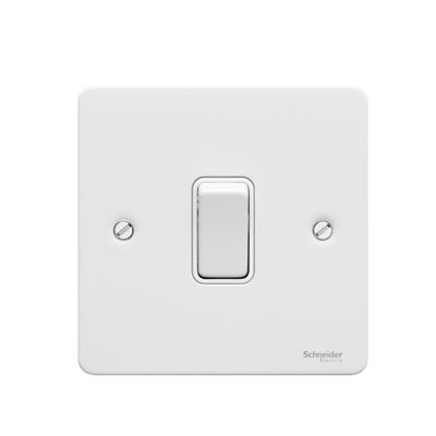 Picture of WHITE PAINTED FLAT PLATE SCREWED1GANG SWITCH 2WAY SWITCH