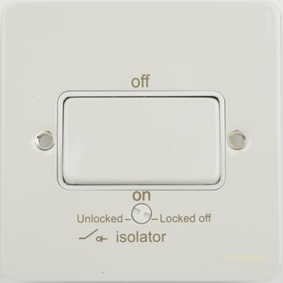 Picture of WHITE PAINTED FLAT PLATE SCREWED1GANG FAN ISOLATOR SWITCH