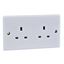 Picture of 13amp 2gang Unswitched Socket FlatWhite Plastic