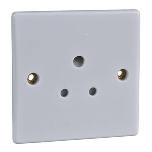 Picture of 5amp 1gang Unswitched Socket FlatWhite Plastic