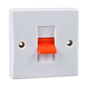 Picture of 1gang 45amp Double Pole Switch Flat Platewhite plastic