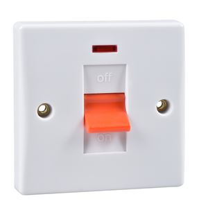 Picture of 1gang 45amp Double Pole Switch Neon Flatwhite plastic