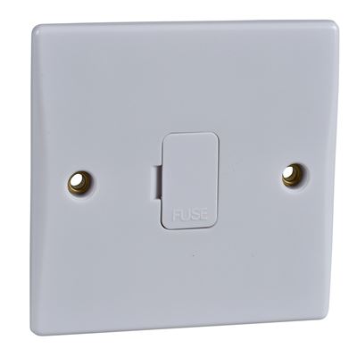 Picture of 13amp UNSwitched Spur Flat Platewhite plastic