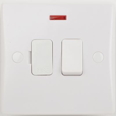 Picture of 13amp Switched Spur + Neon Flatwhite plastic
