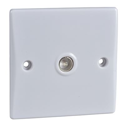 Picture of Single TV Coax Flat Platewhite plastic