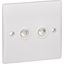 Picture of Twin TV/FM Coax Flat Platewhite plastic