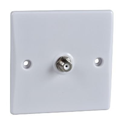 Picture of Single Satellite Socket Flatwhite plastic