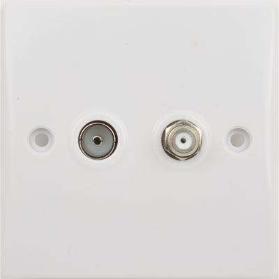 Picture of Twin Satellite / Coaxial Socketwhite plastic