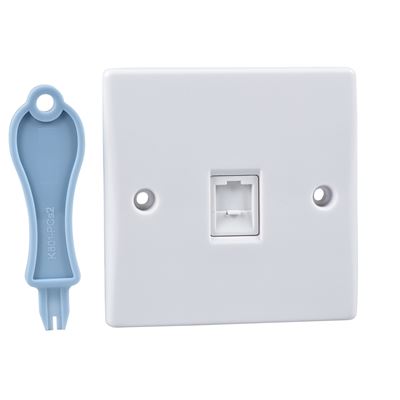 Picture of Single RJ45 Data outlet Flatwhite plastic