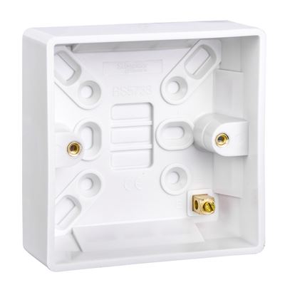 Picture of 1gang 25mm surface pattresswhite plastic