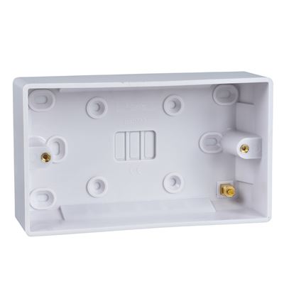 Picture of 2gang Pattress 35mmwhite plastic