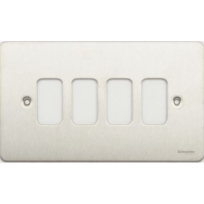 Picture of 4 GANG STAINLESS STEEL GRID PLATE SCREWED