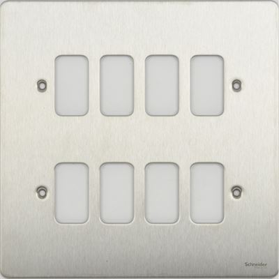 Picture of 8 GANG STAINLESS STEEL GRID PLATE SCREWED