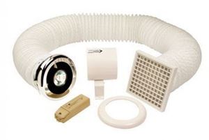 Picture of 4"  TIMER SHOWER & LIGHT FAN KITC/W CHROME & WHITE COVER