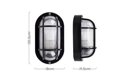 Picture of BLACK 60watt ES Bulkhead c/w Guard
SUN