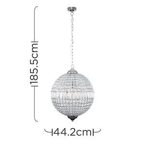 Picture of ICONIC MANCUNIA K9 CRYSTAL GLOBE CEILING LIGHT CHROME E27
SUN