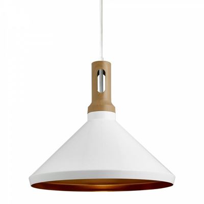 Picture of WHITE/WOOD PENDANT
60W ES