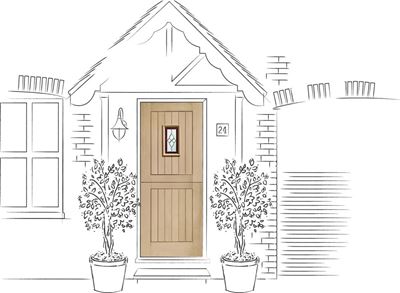 Picture of Ext Oak M&T Triple Glzd Chancery Stable with Brass Caming
1981 x 762 x 44mm (30")