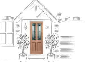 Picture of External Hardwood Dowelled Double Glazed Malton with Drydon 
1981 x 762 x 44mm (30")